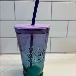 Starbucks Recycled Glass Ombré Purple Green Cold Cup